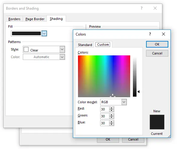 outlook-table-fill